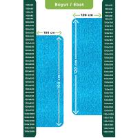 Kaydırmaz Turkuaz Karmaşık Paspas En:100cm